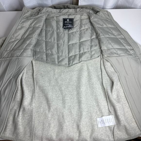 Kyodan Outdoor Ivory Green Zip Up Hooded Fleece Jacket Womens Size Large L - Picture 8 of 12